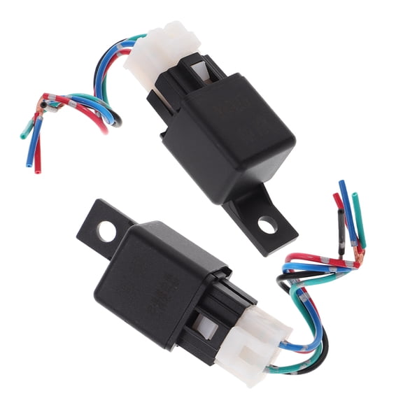 COMPUKAS 2Pcs 24V Truck Relay Plug 4 Pin Black ABS Heavy Duty Automotive Starter Relay