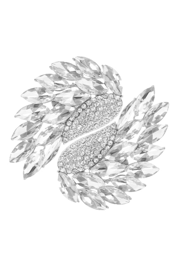 2-Pack Rhinestone Applique Shoe Clips Zinc Alloy Detachable Wing Accessories for Women High Heel Shoes