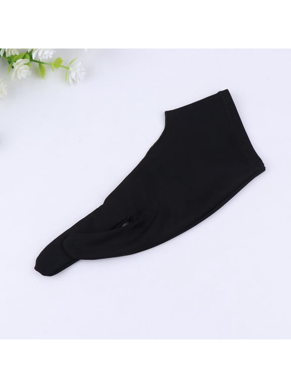 2Pcs Artist Gloves Two Finger Black Spandex for Painting and Sketching