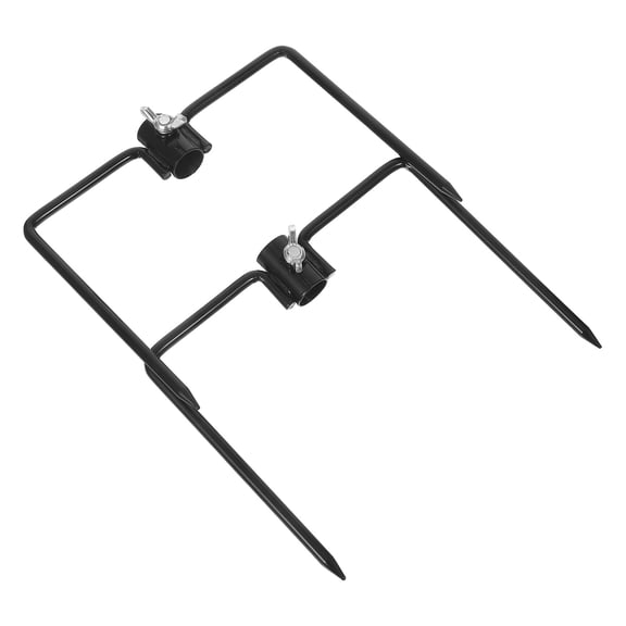 COMPUKAS 2Pcs Black Metal Garden Umbrella Stand Stake in-Ground Pole Stabilizer