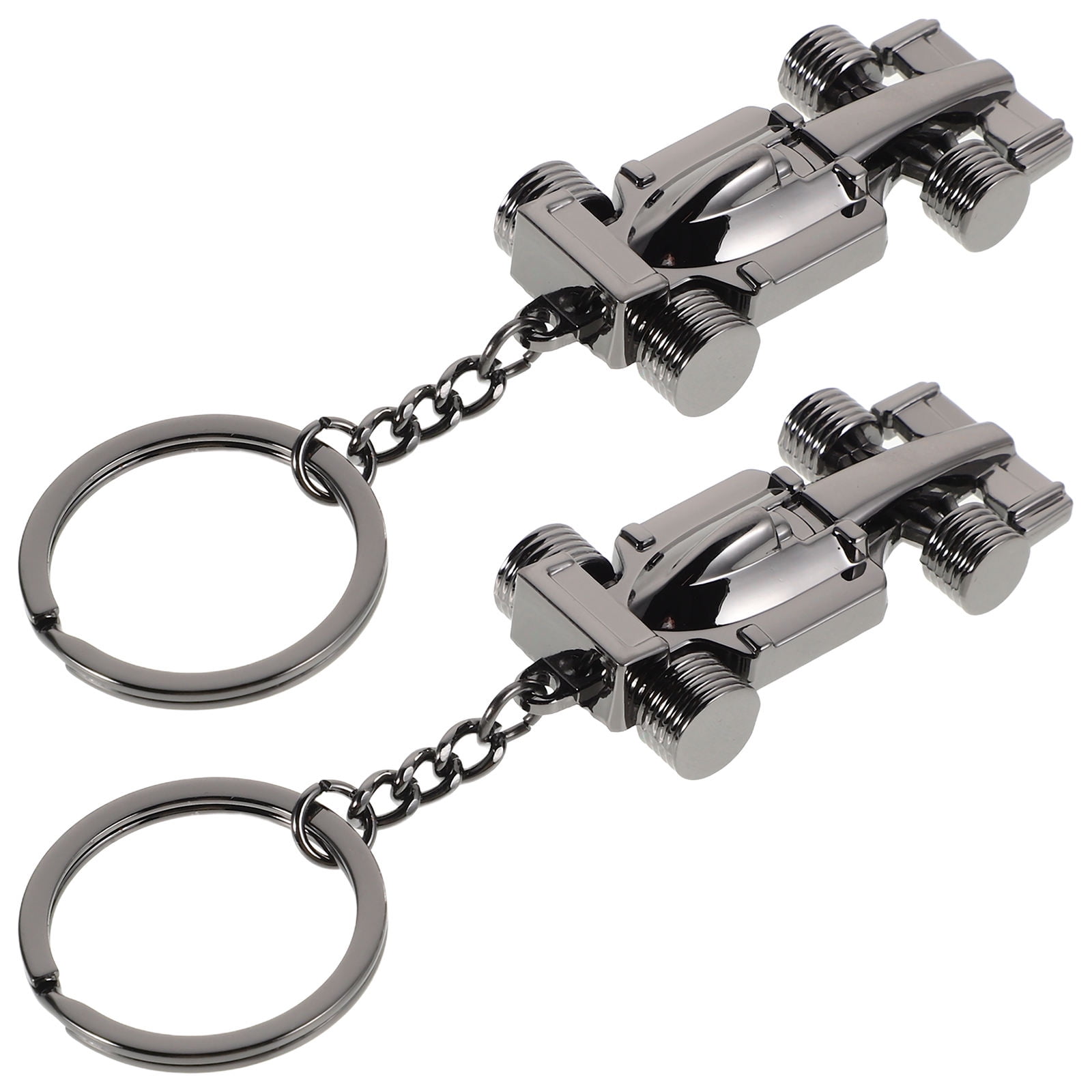 Cars Racing Food COMPUKAS 2Pcs Black Metal Racing Car Keychain Stylish Accessory for Car ...