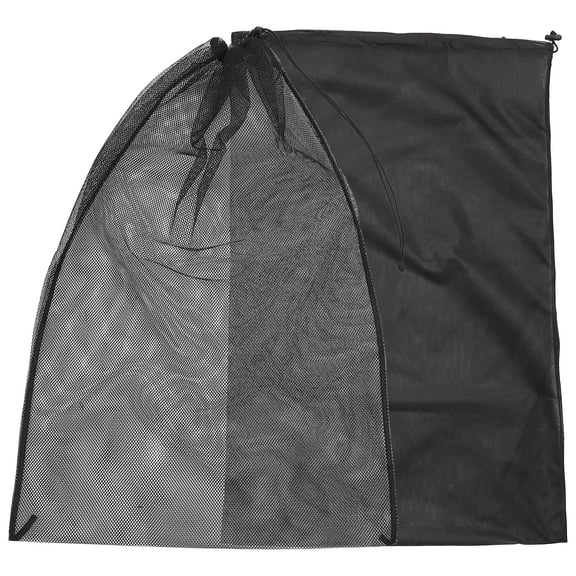 COMPUKAS 2Pcs Black Polyester Rectangular Drawstring Bags for Travel Packing and Home Storage 90x60x0 3in