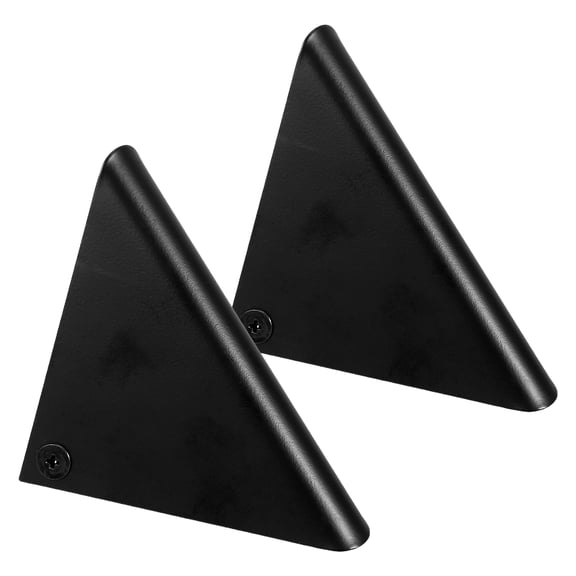 COMPUKAS 2Pcs Black Triangular Metal Shelf Brackets Heavy Duty Supports for Floating and Wall Shelves