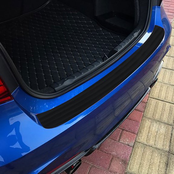 COMPUKAS 2Pcs Car Sticker Guard Rear Bumper Protector Black Rubber for Scratch and Wear Resistance