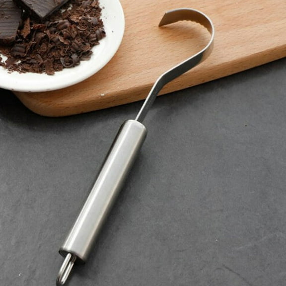 COMPUKAS 2Pcs Chocolate Cheese Planer Scraper Silver Ergonomic Design for Baking House