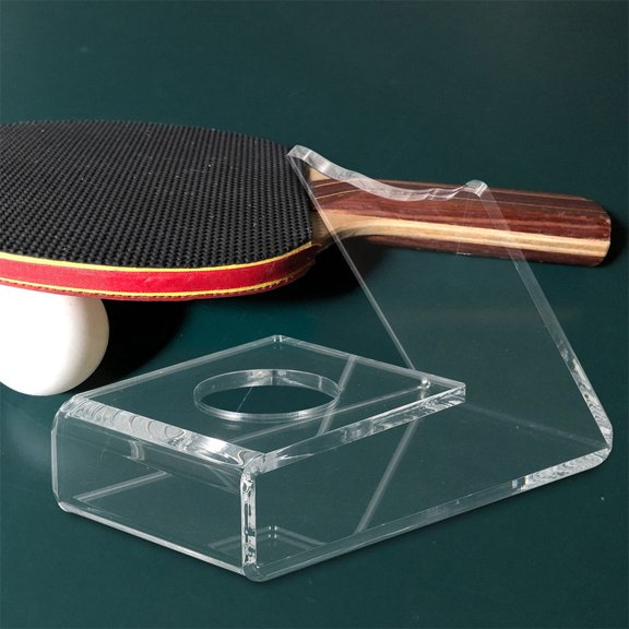 COMPUKAS Transparent Acrylic Pingpong Paddle Stand Modern Design for Display 2Pcs