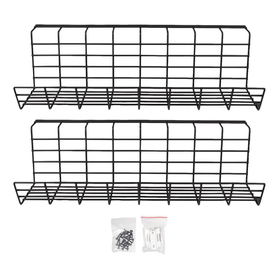 COMPUKAS 2-Pack Under Desk Cable Management Rack Black Iron Wire Organizer for Office and Home