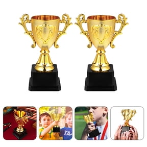 COMPUKAS Set of 2 Small Decorative Plastic Trophies for Stage , Competition Awards, and Event Prizes