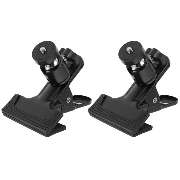 COMPUKAS 2Pcs Desktop Clamp Mount for Webcam and Phone with Sturdy Aluminum Alloy Black
