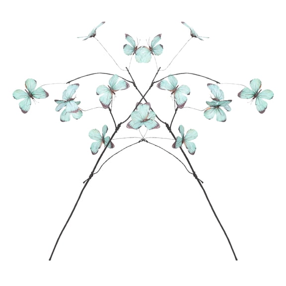 COMPUKAS 2-Pack Artificial Green Silk Fabric Stems for Wedding Decorations and Home Decor Accents