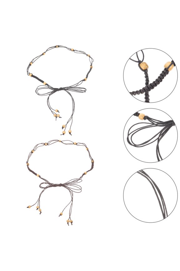 2Pcs Fashionable Coffee Tassel Waist String Belt for Dresses and Blouses