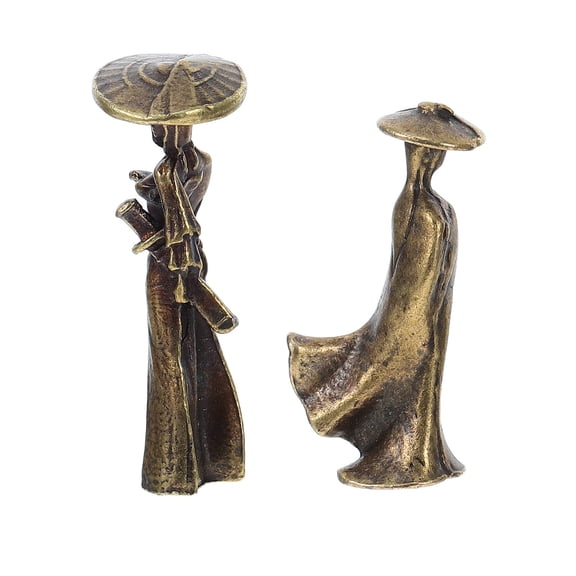 COMPUKAS 2-Pack Alloy Figurine Set for Collectors, Office & Study Decoration with Unique Space-Saving Chocolate Design