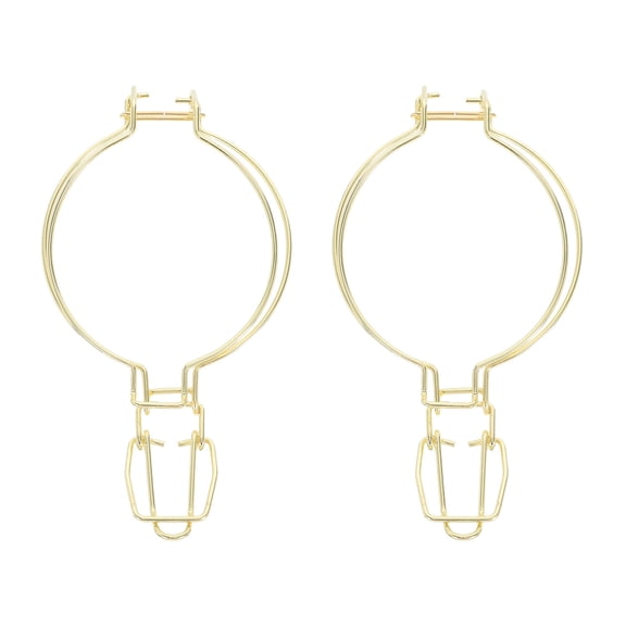 COMPUKAS Set of 2 Golden Metal Wire Clamps with Spring Buckle for Glass Jars, Ideal Kitchen Storage Accessories