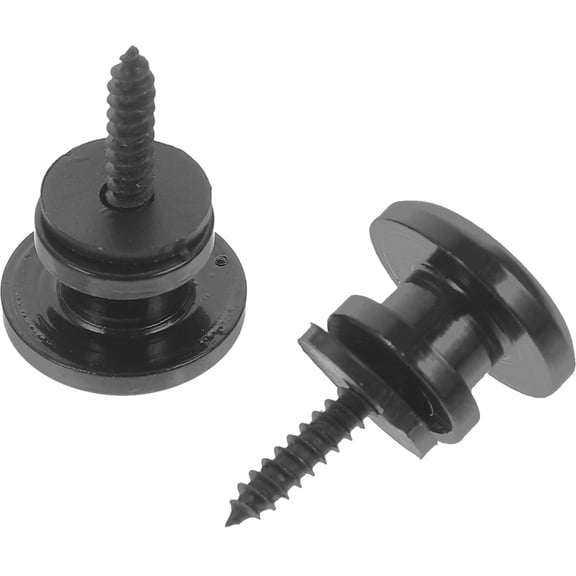 COMPUKAS 2Pcs Guitar Strap Lock Buttons Black Metal Quick Release System for Electric Acoustic and Bass Guitars