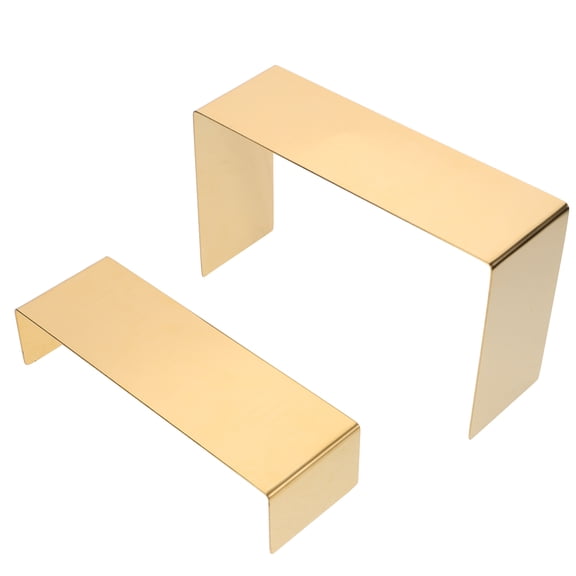 COMPUKAS 2Pcs Handbag Display Rack Metal Shoe Holder Golden for Shoe Shops and Home Organization