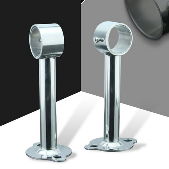 COMPUKAS 2Pcs Heavy Duty Hanging Rod 32mm Mount Hole Diameter Closet Pole Support Bracket for Bathroom