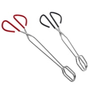 COMPUKAS 2Pcs Heavy Duty Stainless Steel Firewood Tong For Outdoor Camping BBQ Grilling Tool
