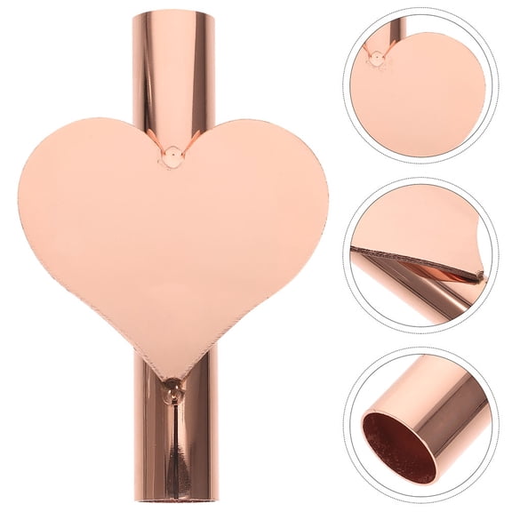 COMPUKAS Rose Iron Wall Flower Vase Set, Heart Design, Wall Mounted Decorative 2-Piece Set
