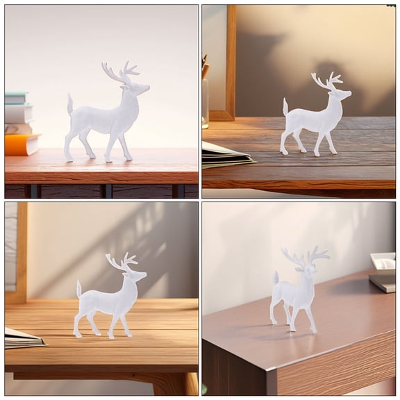 COMPUKAS Set of 2 Mini Plastic Deer Figurines, Holiday Home Decoration Toys, Perfect Gifts for Family and Friends
