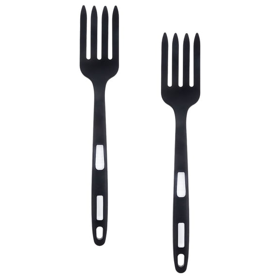 COMPUKAS Silicone Fork Serving Forks Non Stick 2Pcs White Kitchen Accessories