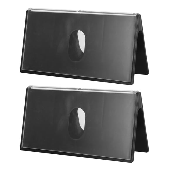 COMPUKAS 2Pcs Office Desk Name Plate Display Stand Black Plastic Double Sided for Professional Meetings
