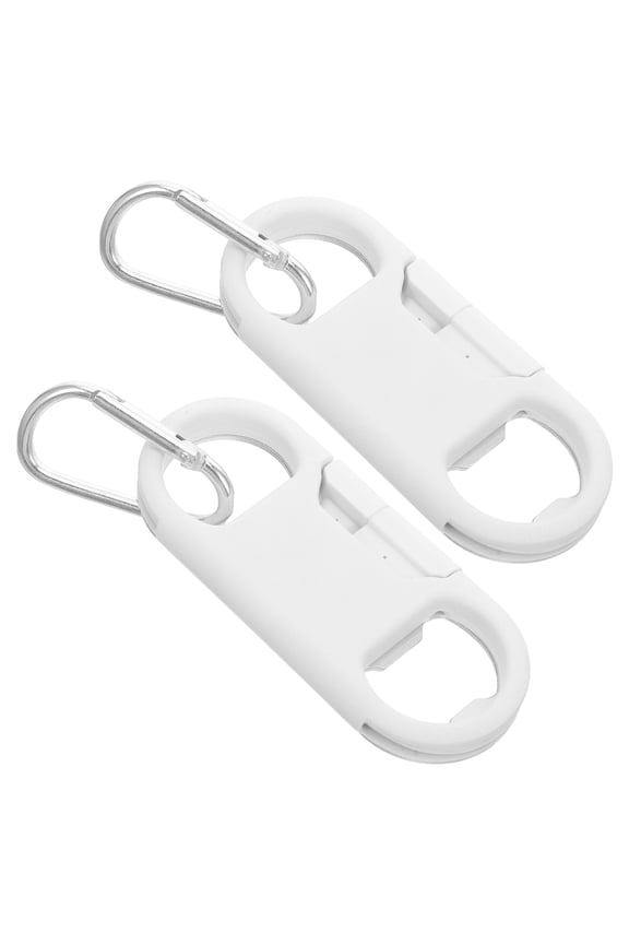 2Pcs Open Bottle Key Chain Keyring Bottle Opener ABS White for Families