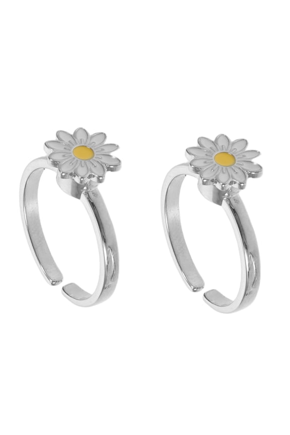 Set of 2 Plated Open End Daisy Adjustable Copper for Everyday Wear and Stress Relief