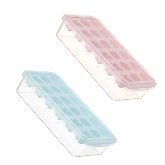 COMPUKAS 2Pcs Silicone Ice Making Box for Home Transparent Ice Cube Mold with Multiple Cavities