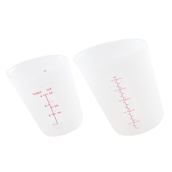 COMPUKAS 2Pcs Silicone Measuring Cups Nesting Liquid Cups for Home and Professional Kitchen
