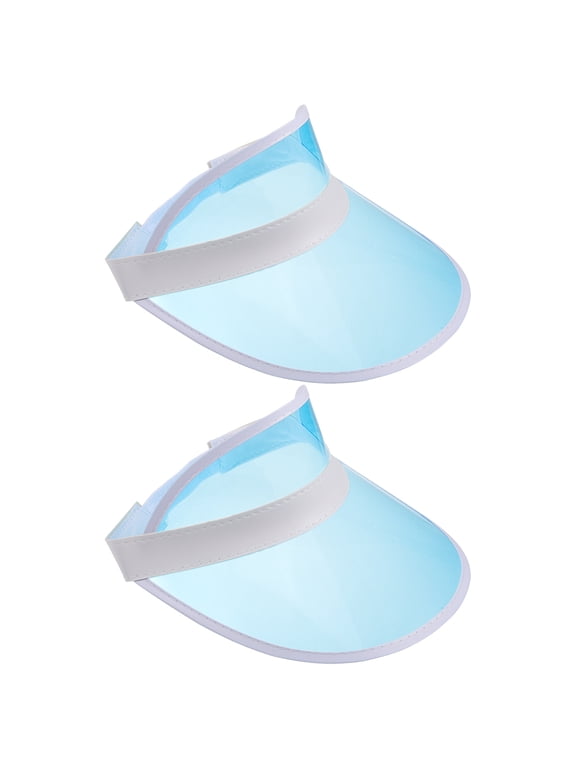 2-Pack Women's Sports Visor Hats, Lightweight Plastic PP Sky Caps for Outdoor Activities