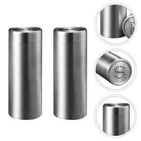 COMPUKAS 2Pcs Stainless Steel Spice Pepper Bottles For Even Distribution In Kitchen And Outdoor Cooking