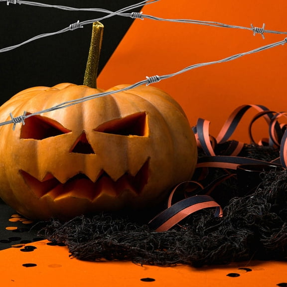 COMPUKAS 2-Pack Spooky Fake Barbed Wire Decoration for Party, Western Style, 98.4 x 0.2 x 0.2 inches