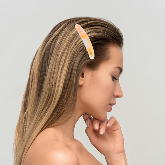 COMPUKAS 2Pcs Stylish French Side Hair Combs with Durable Iron Teeth for Tidy Updo Hairstyles