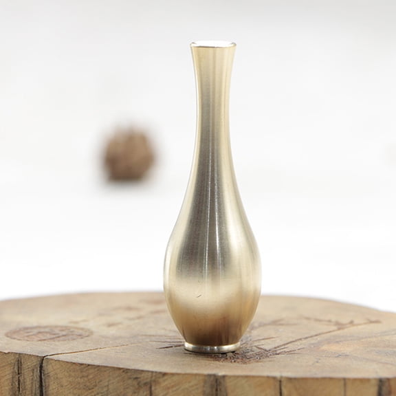 COMPUKAS 2Pcs Warm Elegant Golden Brass Vase Home Decoration Ornament for Desktop Display