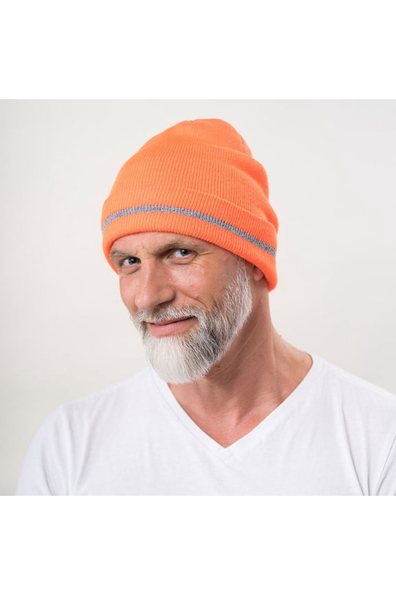 Knit Beanie for Men, High-Visibility Reflective, Soft Acrylic, Stylish and Warm, 2Pcs