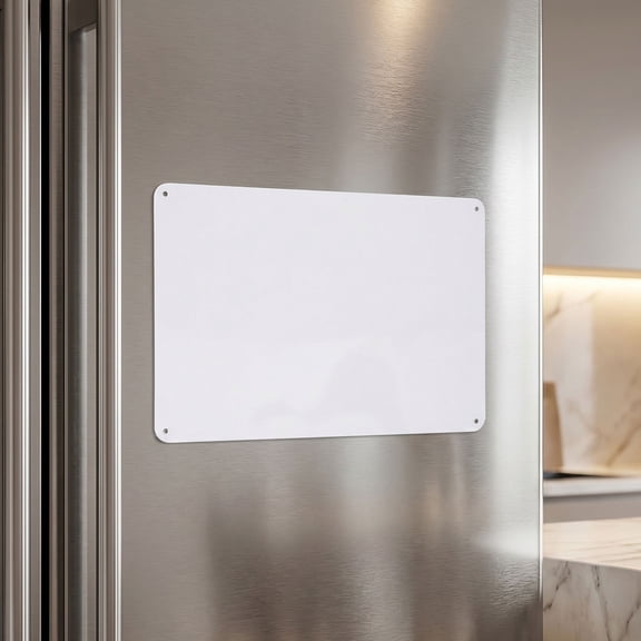 COMPUKAS 2Pcs Weatherproof White Tinplate Sign Blanks with Mounting Holes for Indoor Outdoor Use