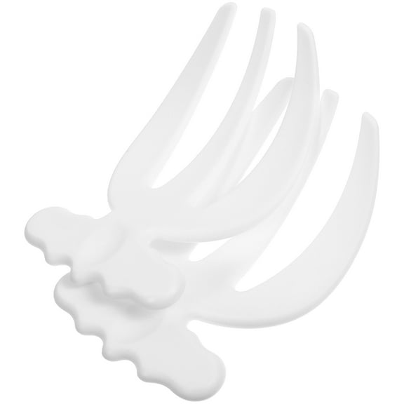 COMPUKAS 2Pcs White Plastic Salad Mixing Forks for Serving Tossing with Strong Three Prong Design