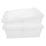 COMPUKAS Set of 2 White Plastic Square Concrete Molds with -Resistant for Easy Patio and Walkway Shaping