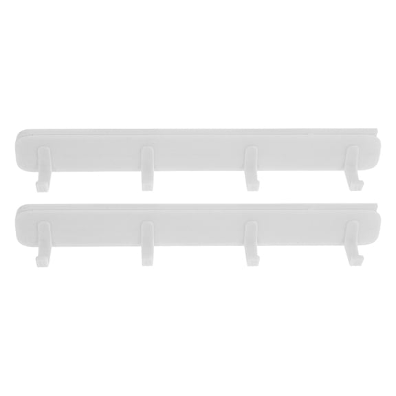COMPUKAS 2-Pack White Wall-Mounted Sliding Hooks for Kitchen, Bathroom, Coat, and Towel Storage Solutions
