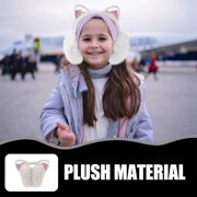 COMPUKAS Soft Plush White Winter Earmuffs, Comfortable Ear Warmers for Cold Weather, 2 Pieces