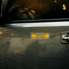 COMPUKAS 2-Pack Yellow Automatic Door Warning Stickers Adhesive Safety Decals for Car