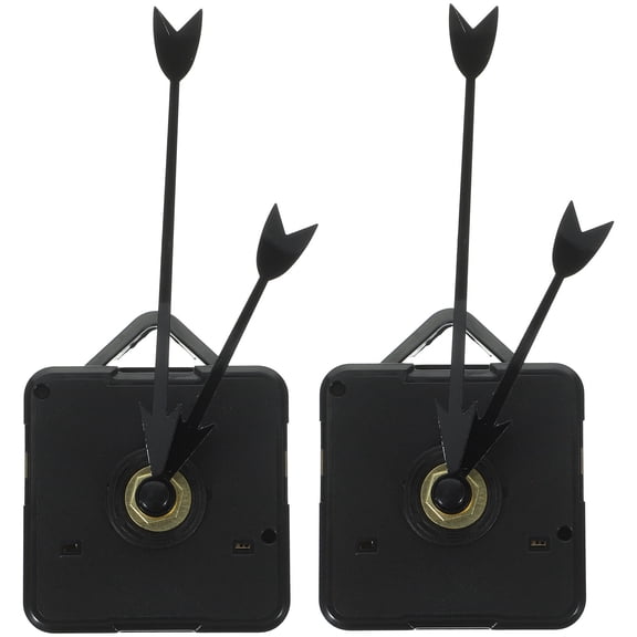 COMPUKAS 2-Pack Black Clock Movement Mechanisms Replacement Parts for Clock Making and Handyman Repair Projects