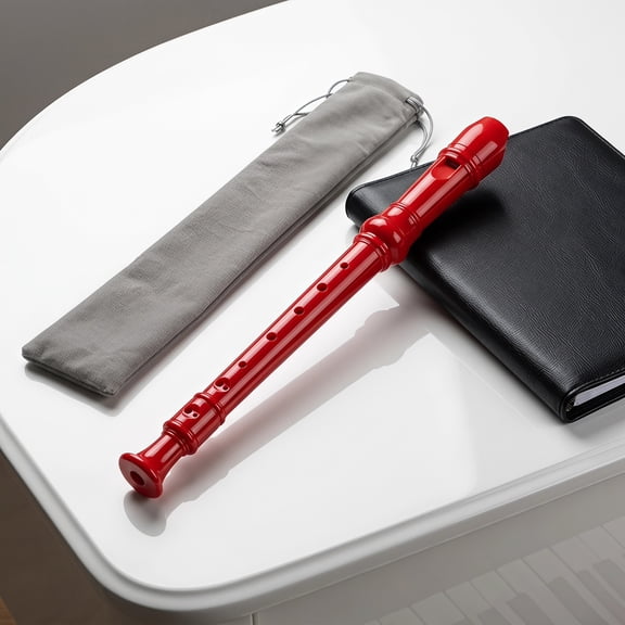 COMPUKAS 2Sets Red Plastic Soprano Recorder Instrument for School Use with 8 Hole German Style Design