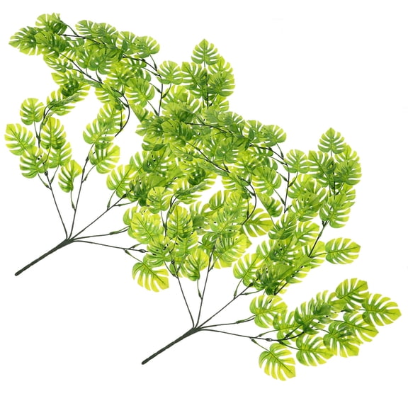 COMPUKAS 2-Pack Artificial Monstera Hanging Plants, Faux Greenery for Ceiling Decoration, Wedding & Home Decor Accents