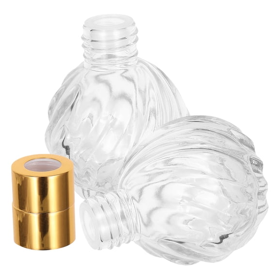COMPUKAS 2pcs Clear Glass Diffuser Bottles for Home Decoration in Vintage Design with Aromatherapy Function