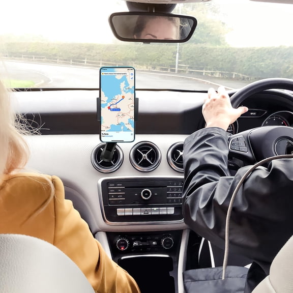 COMPUKAS 2pcs Extension Arm Dash Mount for Car Phone Holder Plastic Black Adjustable Support