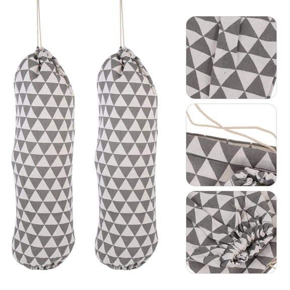 COMPUKAS Plastic Grocery Bag Storage Storage Pouch Grey 2Pcs