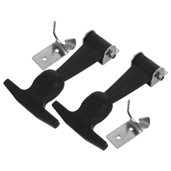 COMPUKAS 2pcs T-Handle Hasps Locking Mechanism in Silver for Tool Box Accessories and Vehicle Engines