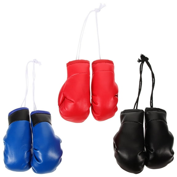 COMPUKAS Mini Boxing Gloves for Car Mini Boxing Gloves Pendants Red 3 Pairs 15.9x2.2in