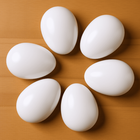 COMPUKAS 30-Pack White Plastic Parrot Eggs for Hatching Aid and Breeding Support Tools